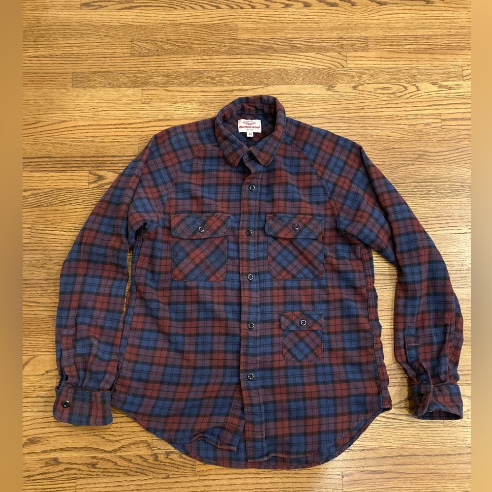 Battenwear Flannel Camp Shirt Medium Made in USA